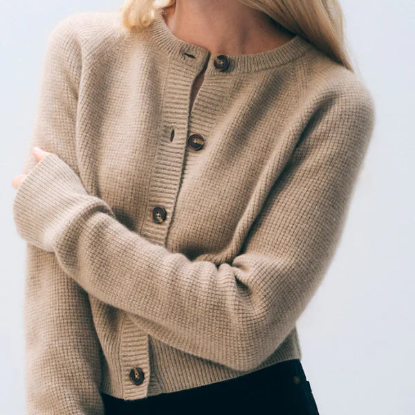 Cashmere Waffle Cardigan