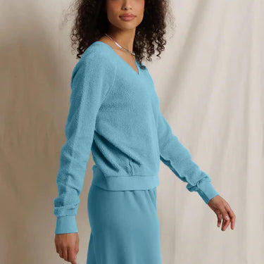 Zuri Reverse Fleece Vneck Sweatshirt