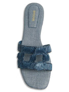 Monogram Raffia Flat Slide