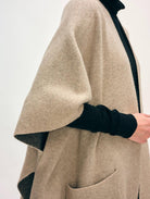 CASHMERE BLEND FRINGE PONCHO