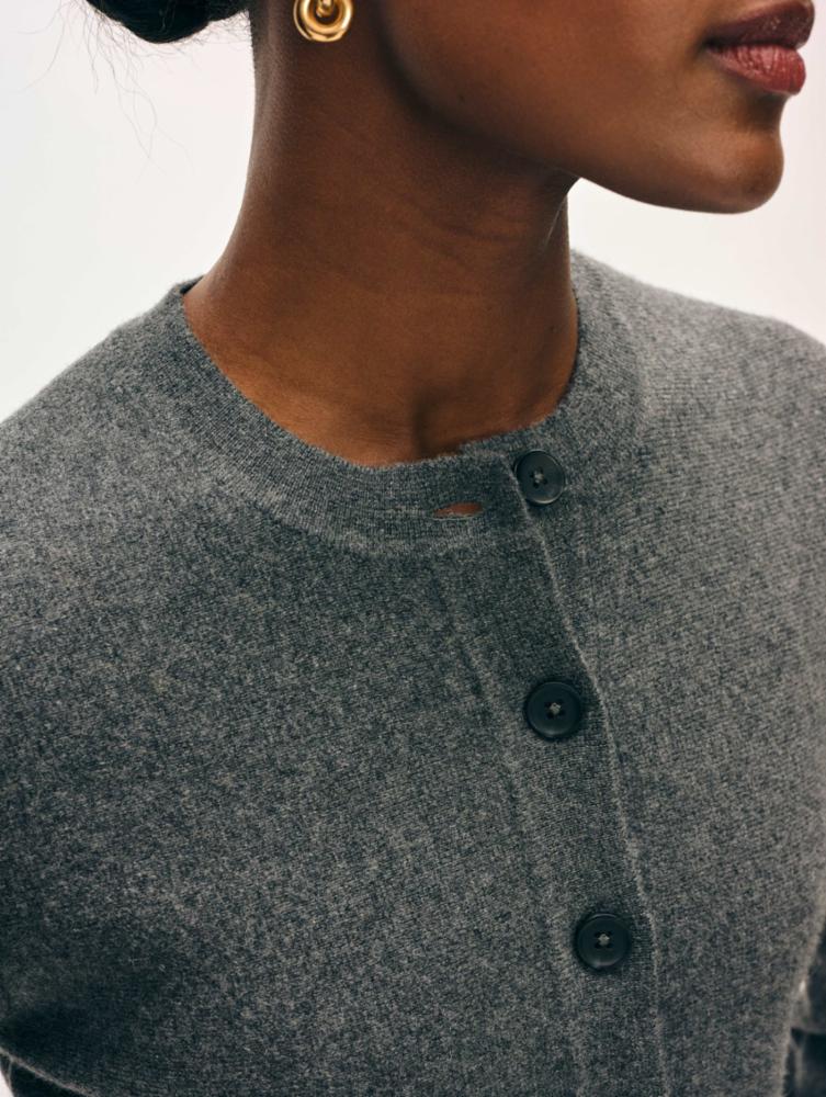 CASHMERE BLEND PEPLUM CARDIGAN
