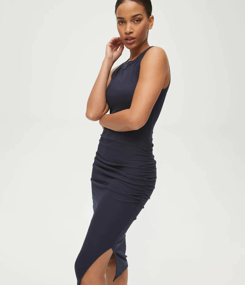 Michael stars ruched midi best sale dress