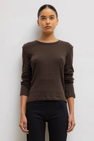 Pointelle Slim Fit Long Sleeve Tee