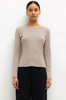 Pointelle Slim Fit Long Sleeve Tee