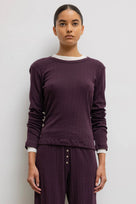 Pointelle Slim Fit Long Sleeve Tee