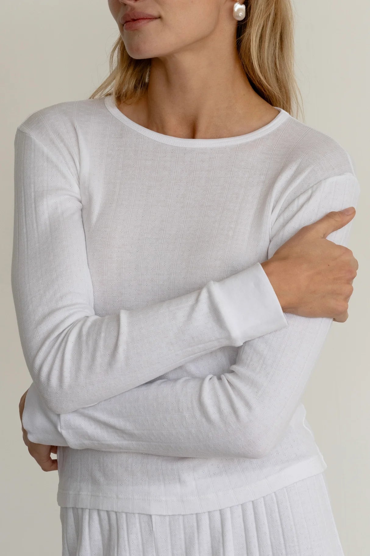 The Pointelle Long Sleeve Tee