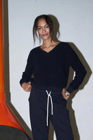 Zuri Reverse Fleece Vneck Sweatshirt