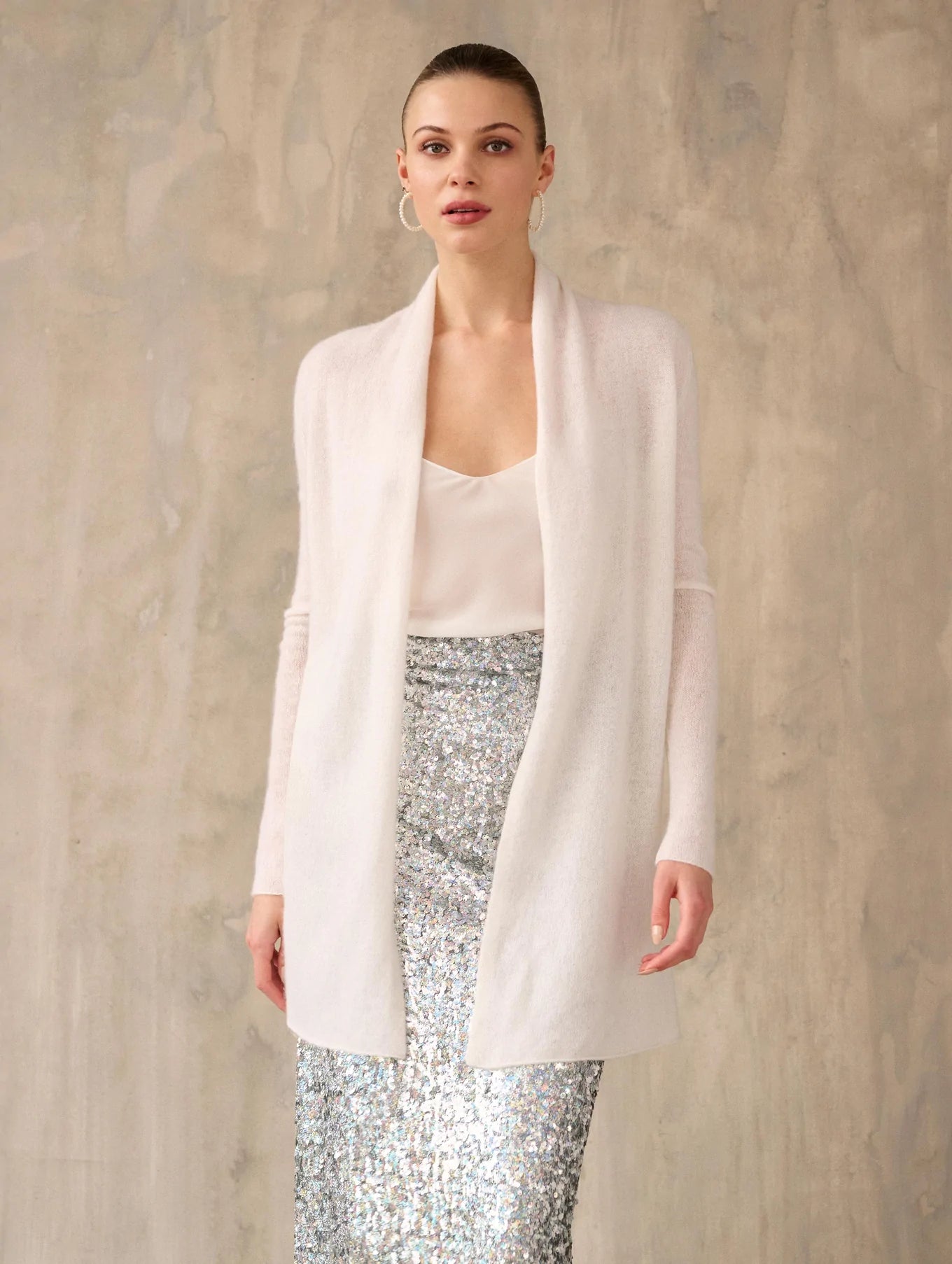 White and warren trapeze clearance cardigan